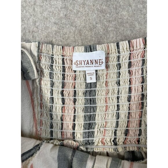 Shyanne Womens Sm Western Sundress Mini Linen Adjustable Straps Button Down - Picture 7 of 16